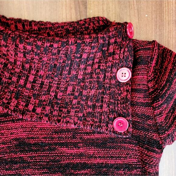 DE ROTHCHILD BLACK RED SWEATER DRESS SIZE MED - Picture 4 of 6